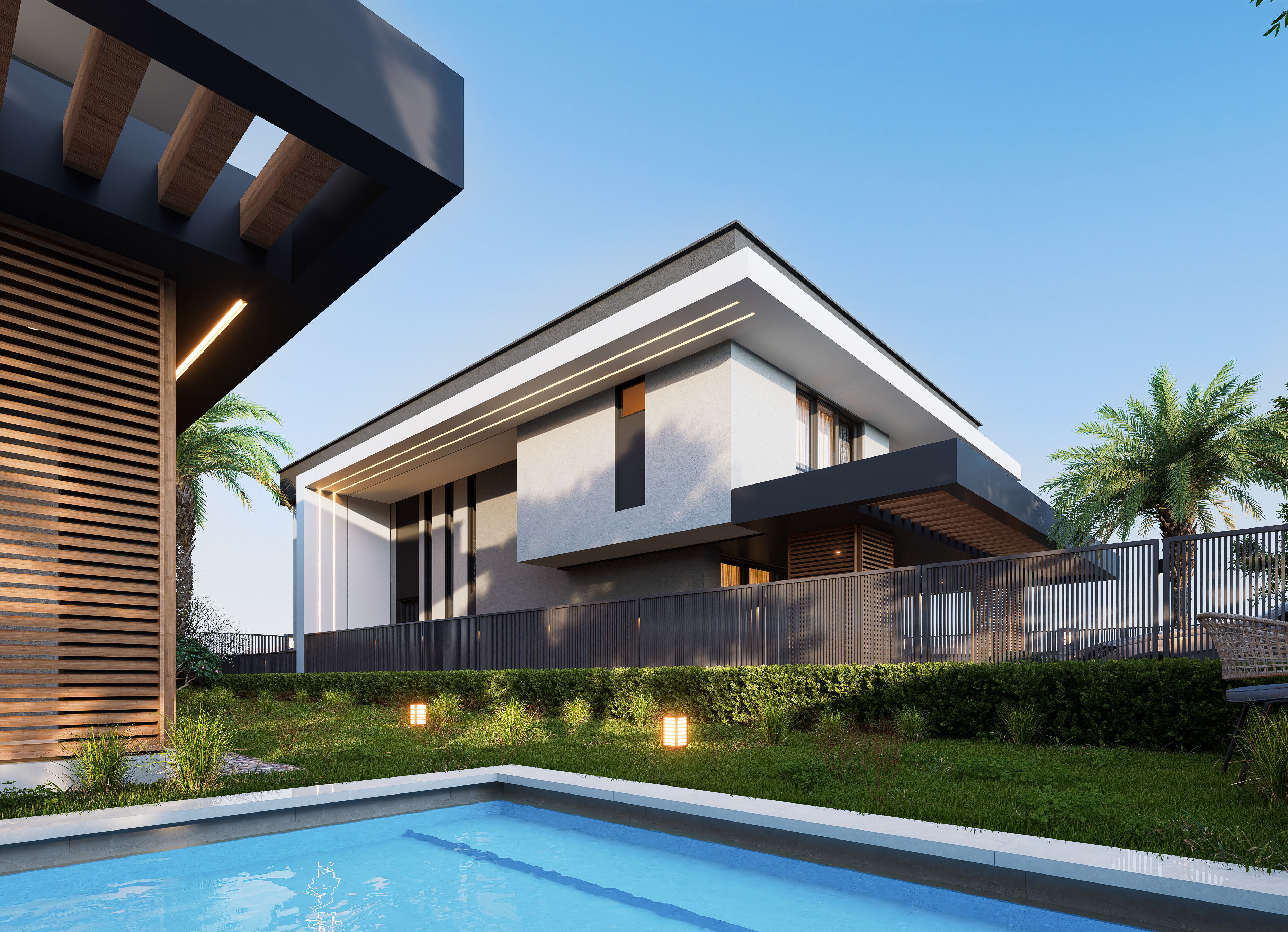 Two modern villas 3D model_5