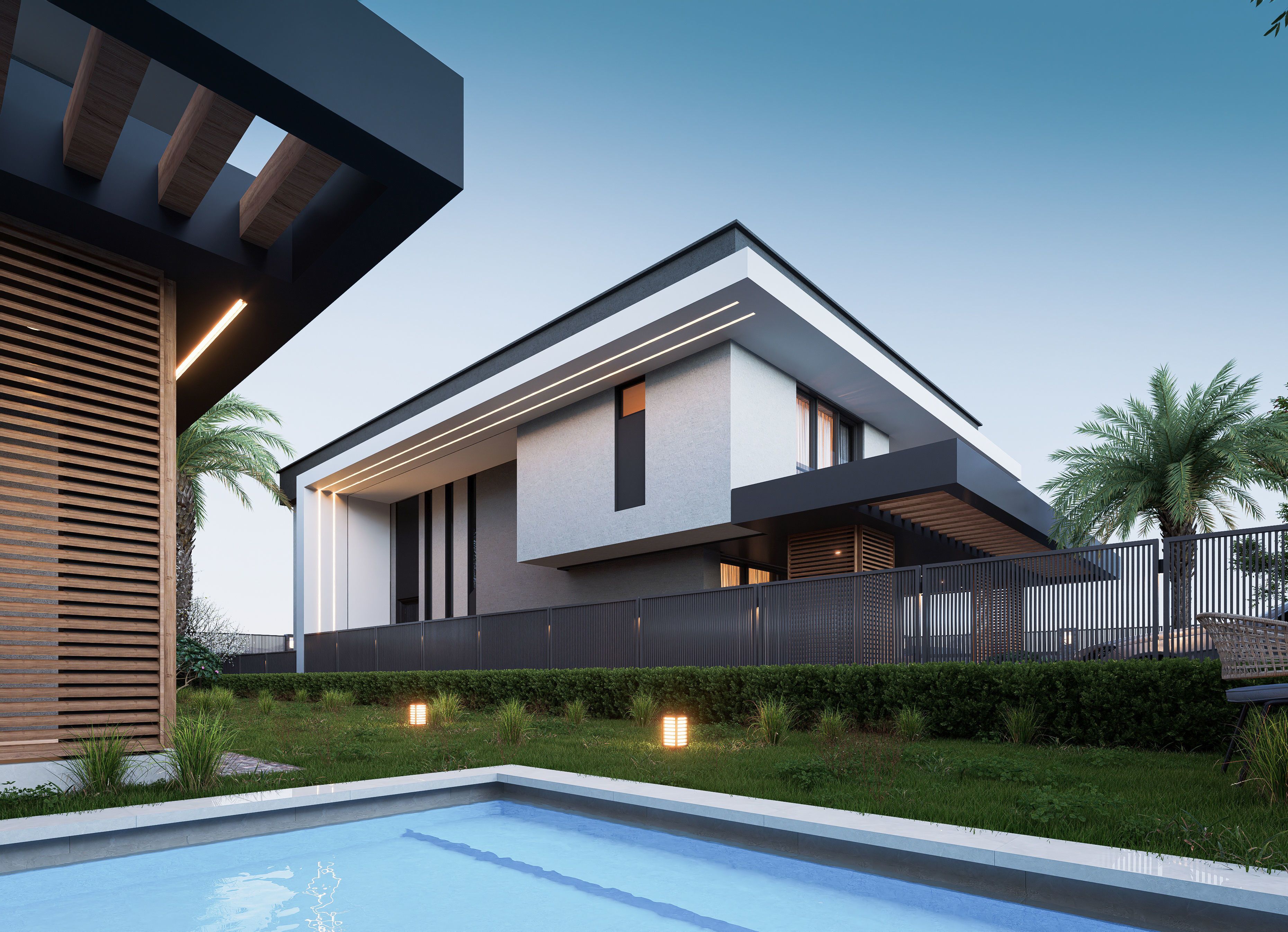 Two modern villas 3D model_6