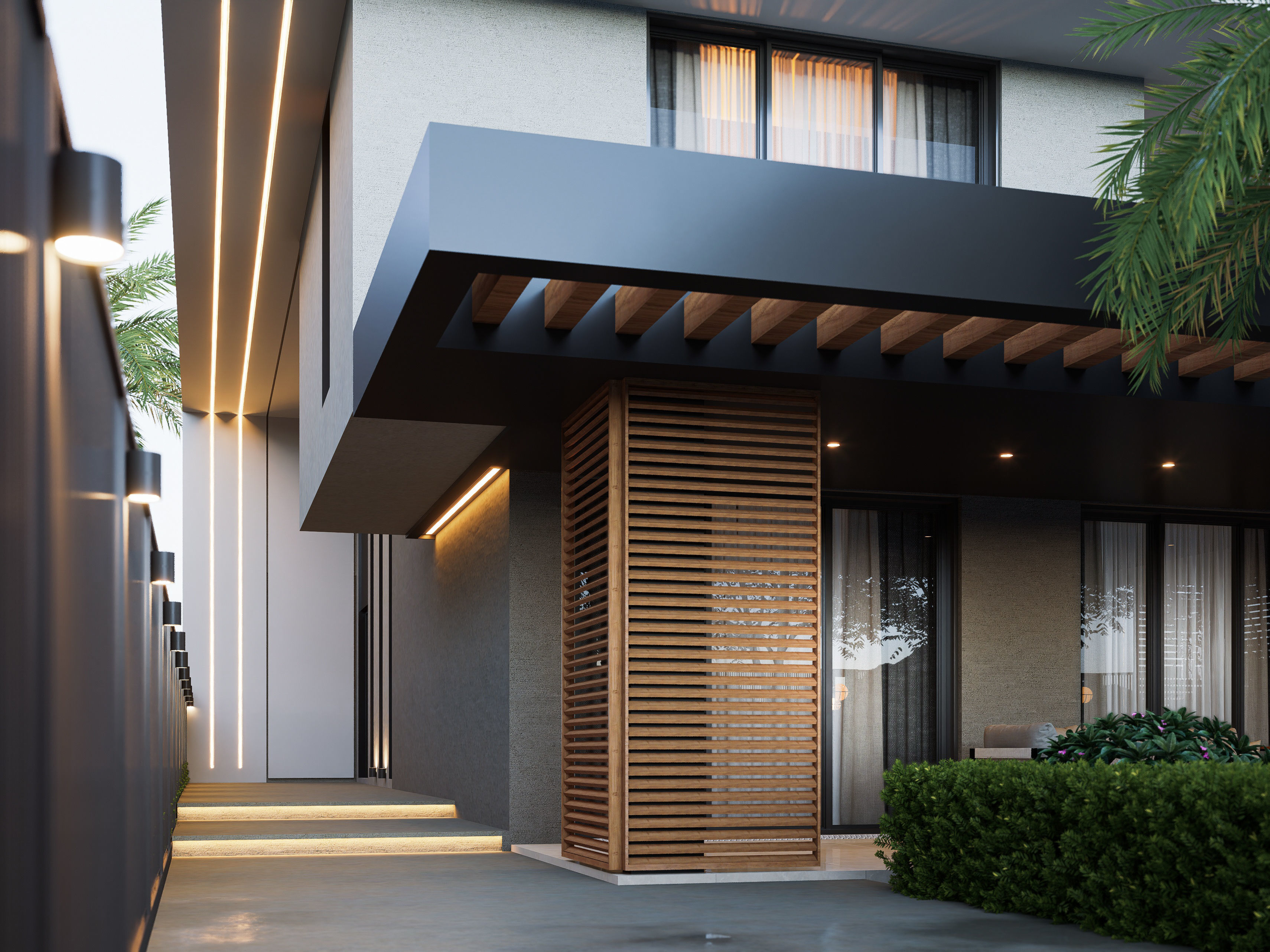 Two modern villas 3D model_1