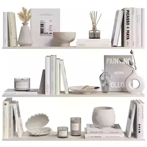 Decorative Set in Beige colors for Shelves