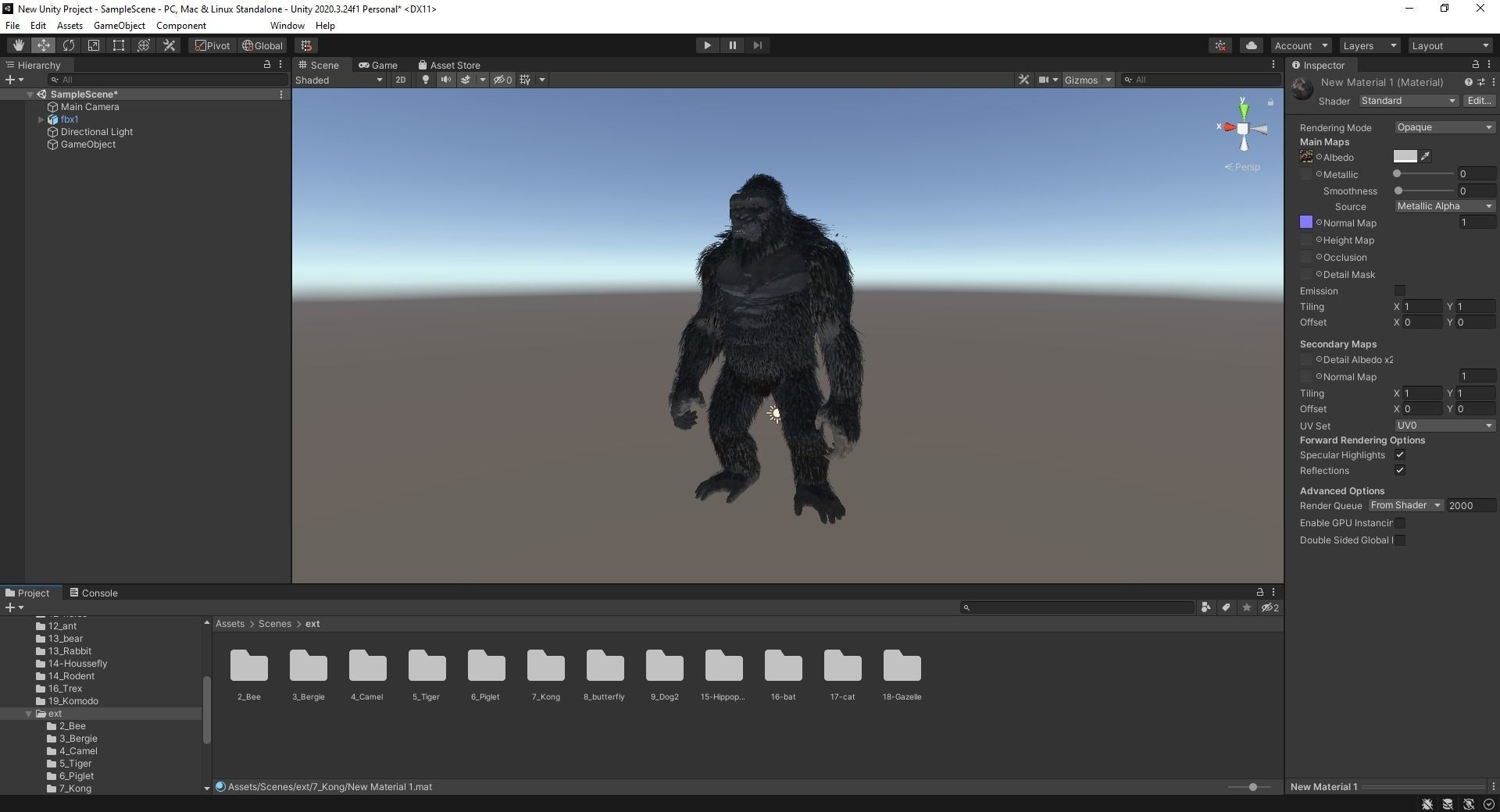 Jungle Sovereign Realistic Gorilla King Kong Low-poly 3D model_9