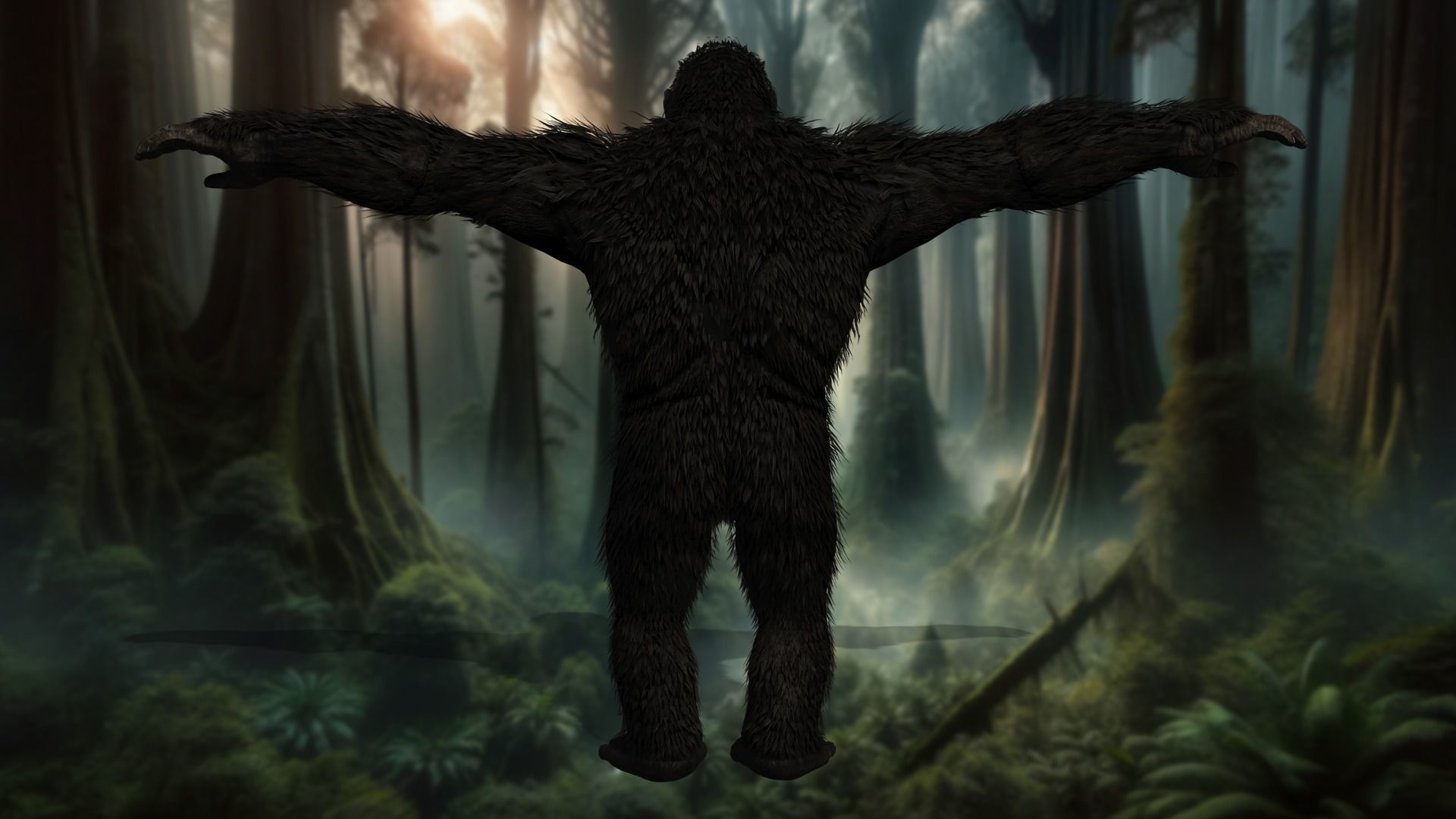Jungle Sovereign Realistic Gorilla King Kong Low-poly 3D model_15