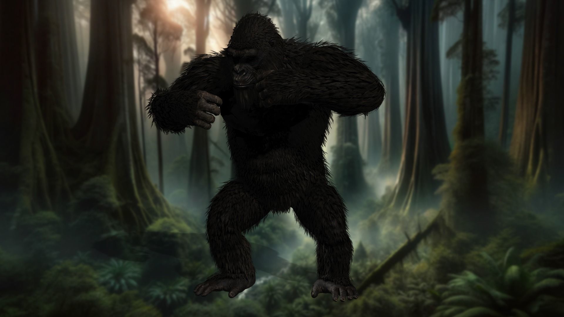 Jungle Sovereign Realistic Gorilla King Kong Low-poly 3D model_17