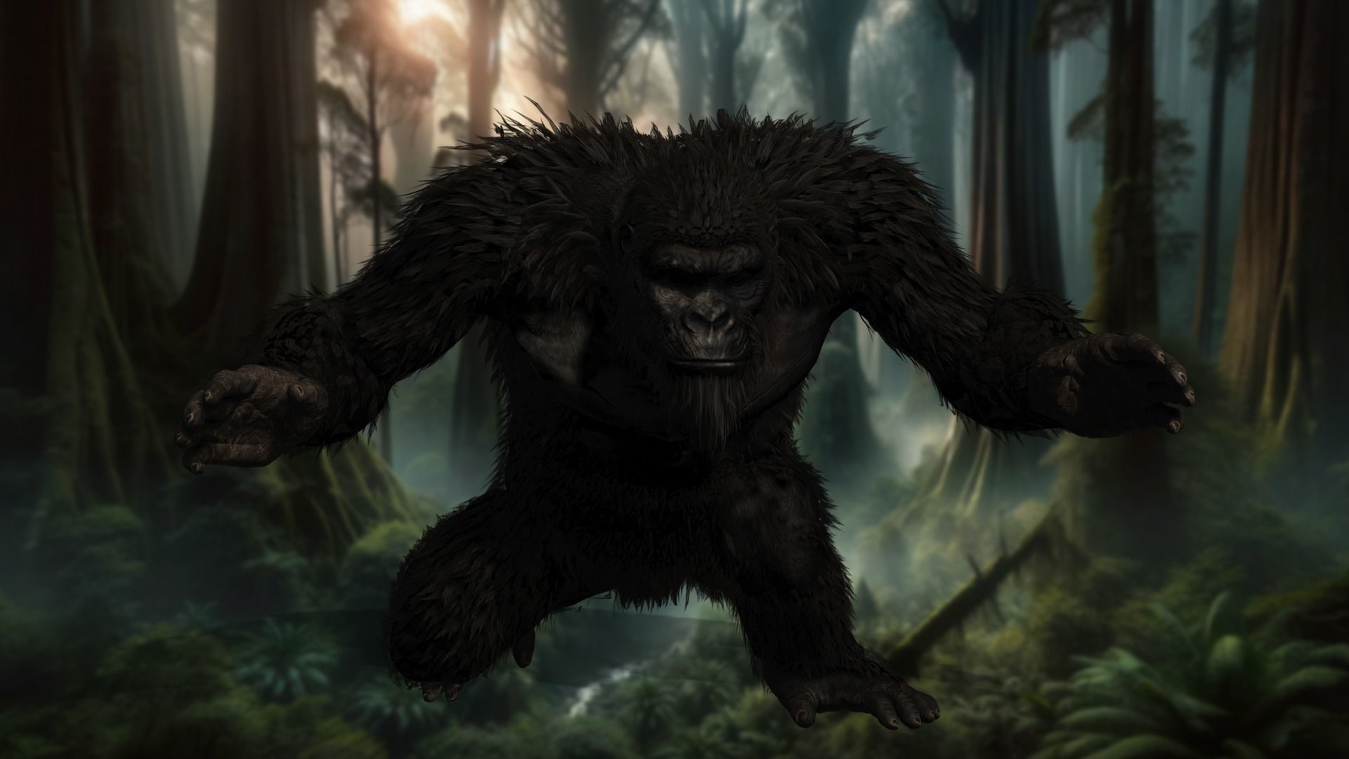 Jungle Sovereign Realistic Gorilla King Kong Low-poly 3D model_20