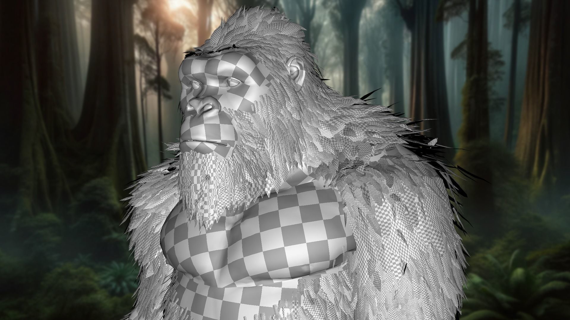 Jungle Sovereign Realistic Gorilla King Kong Low-poly 3D model_14
