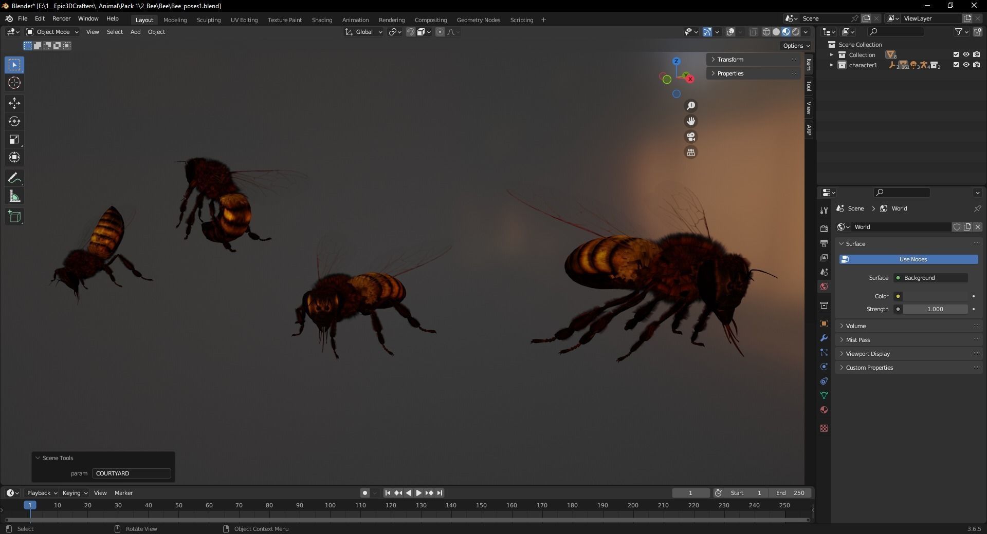 Honey Navigator Realistic Bee Low-poly 3D model_8