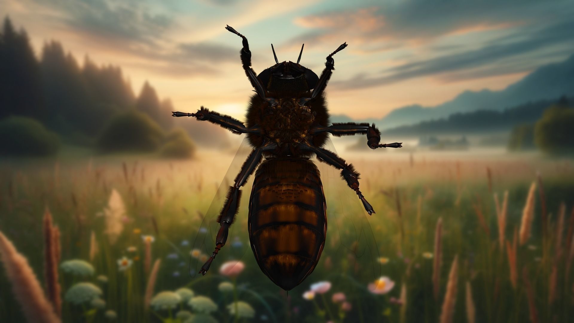 Honey Navigator Realistic Bee Low-poly 3D model_25