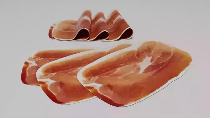 Slices of Prosciutto 3D model