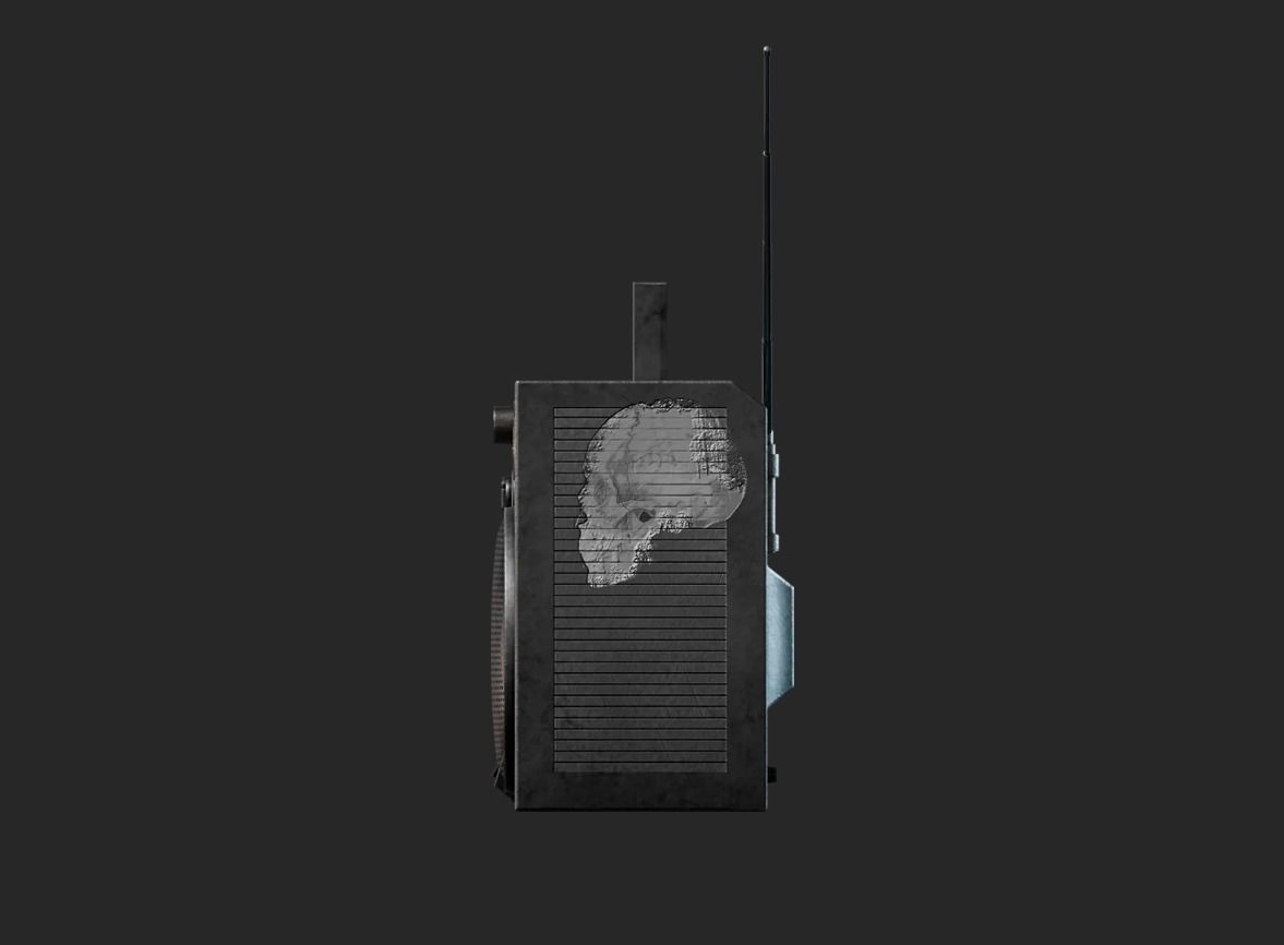 Radiocassete retro Low-poly 3D model_4