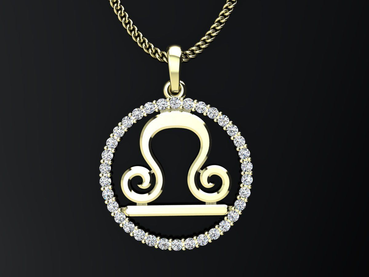 All zodiac  signs pendant with diamond for 3d print 3D print model_10