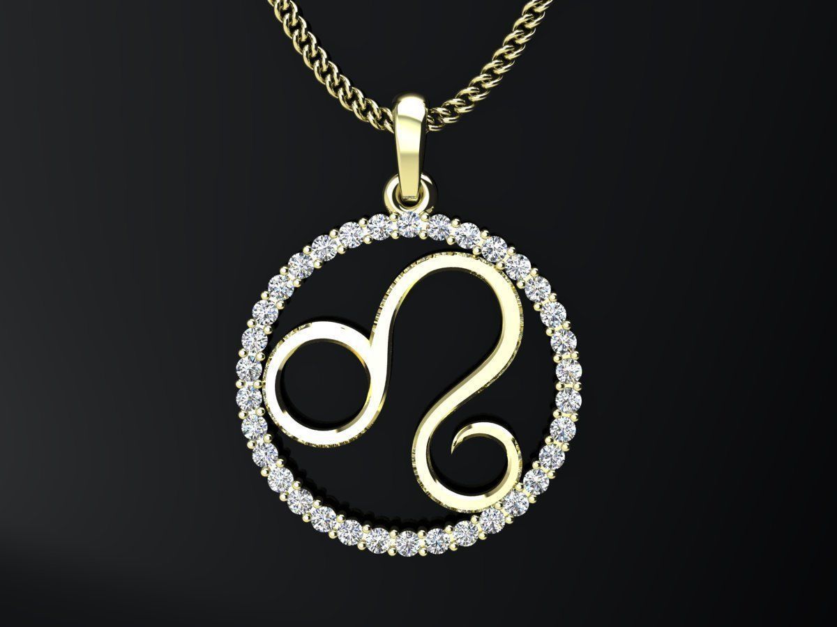 All zodiac  signs pendant with diamond for 3d print 3D print model_9