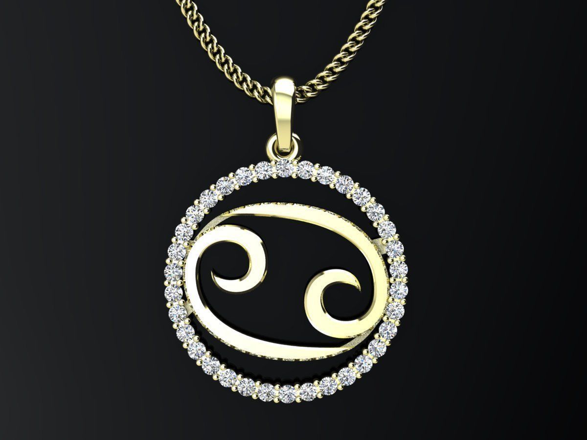 All zodiac  signs pendant with diamond for 3d print 3D print model_6