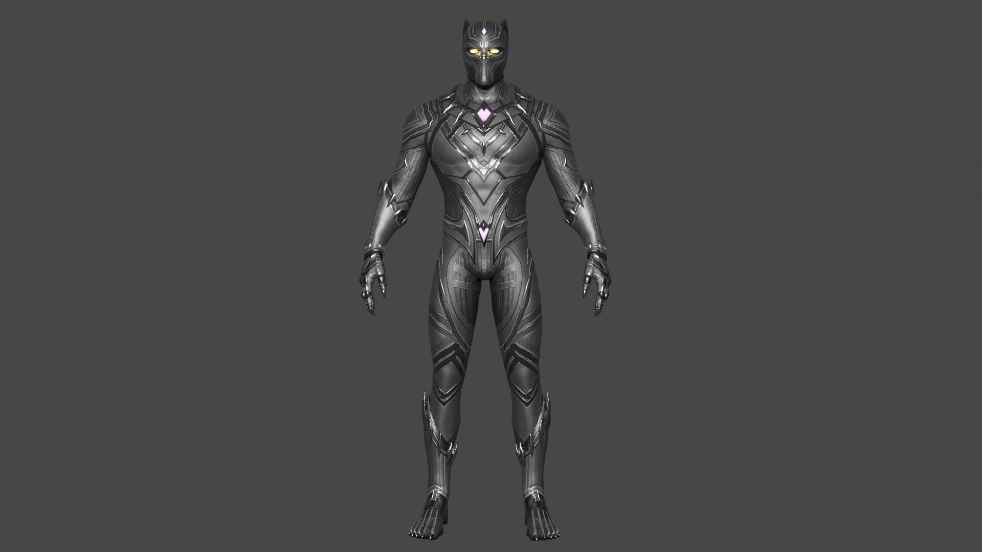 Black Panther Low-poly 3D model_1