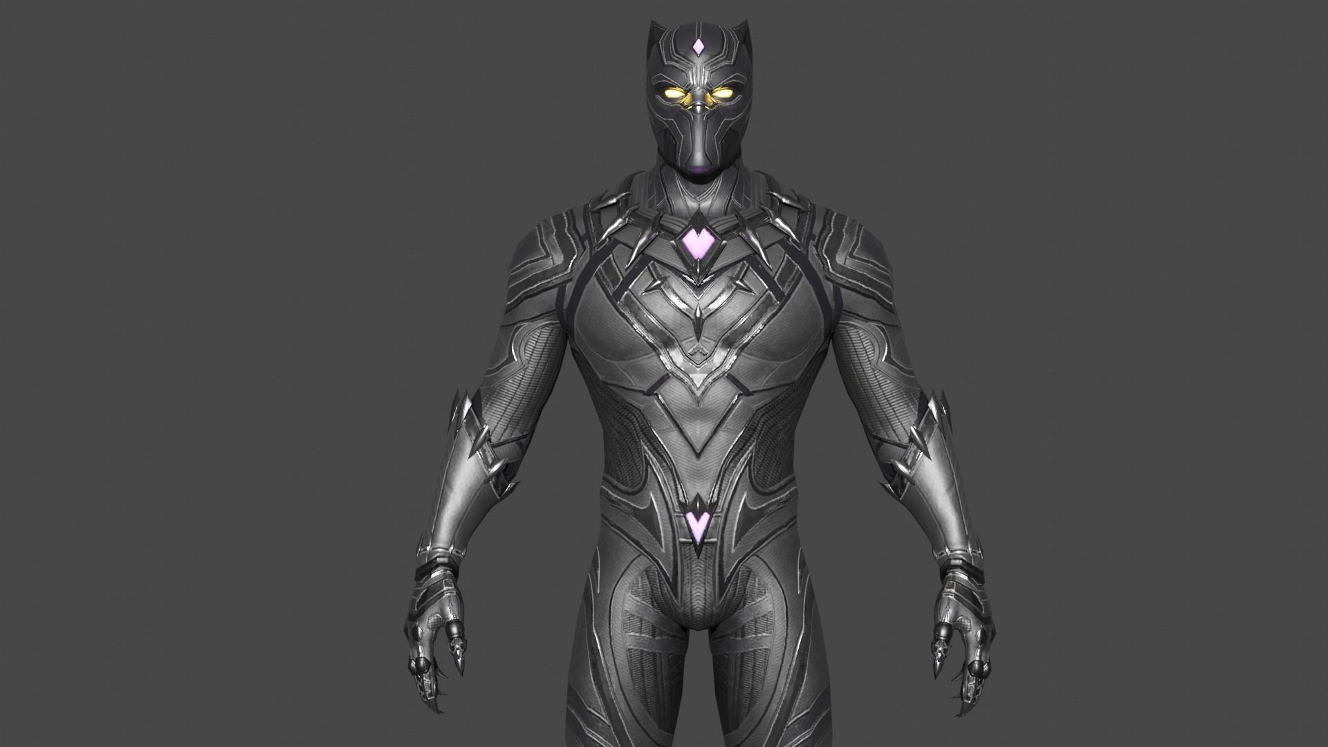 Black Panther Low-poly 3D model_2