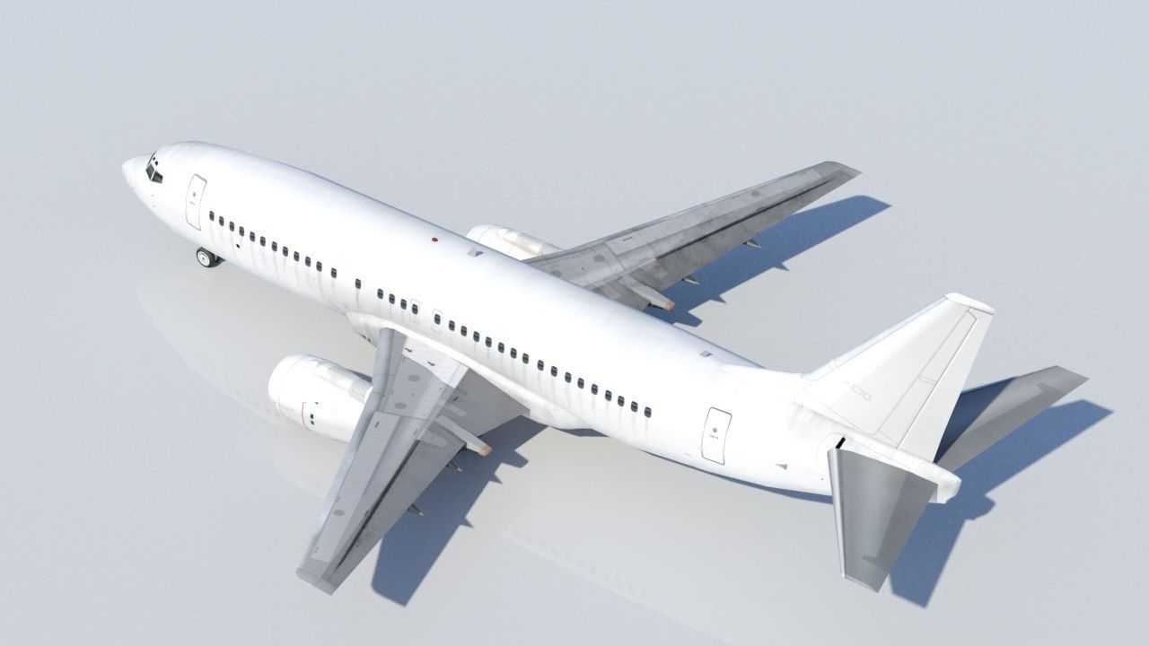 B737-400 Classic  Static Blank Low-poly 3D model_2