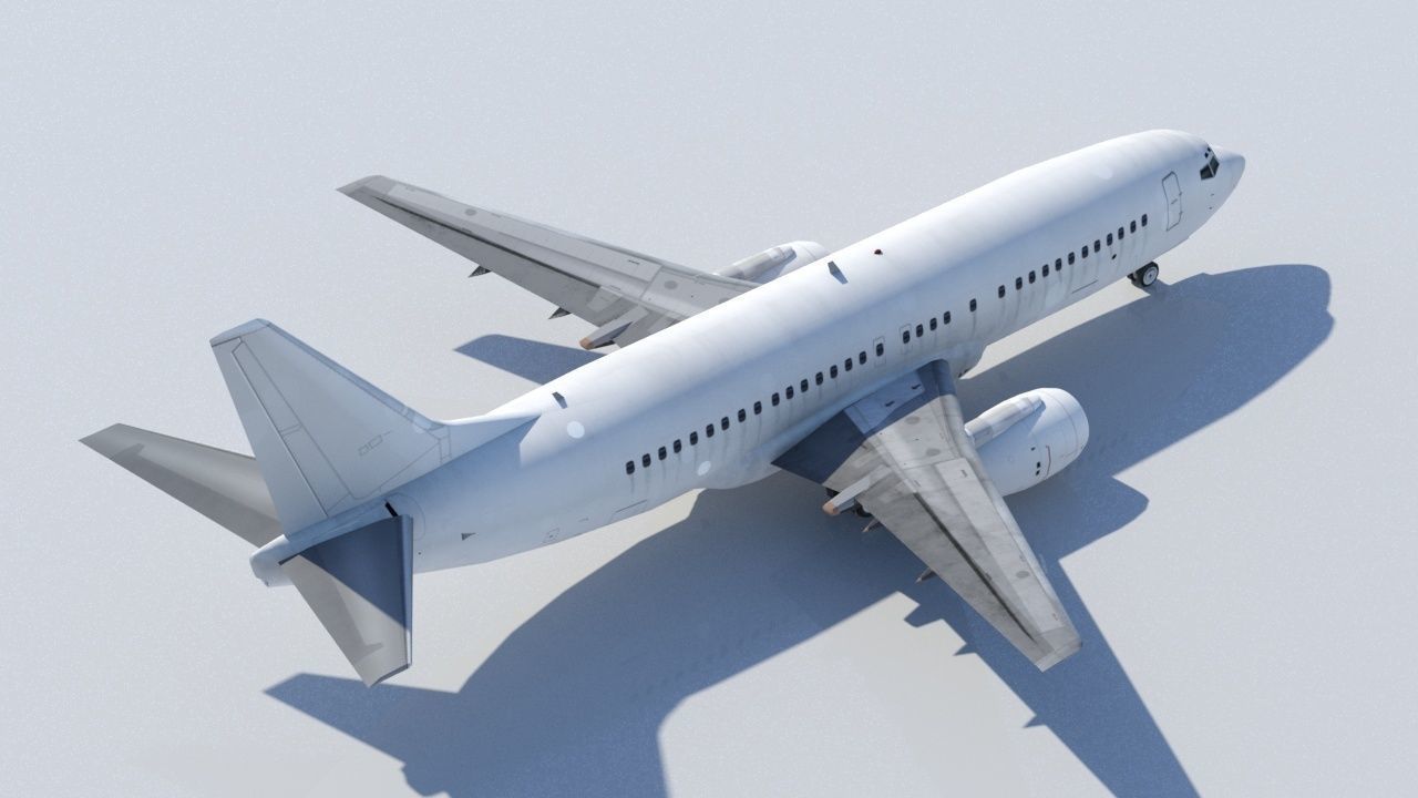 B737-400 Classic  Static Blank Low-poly 3D model_9