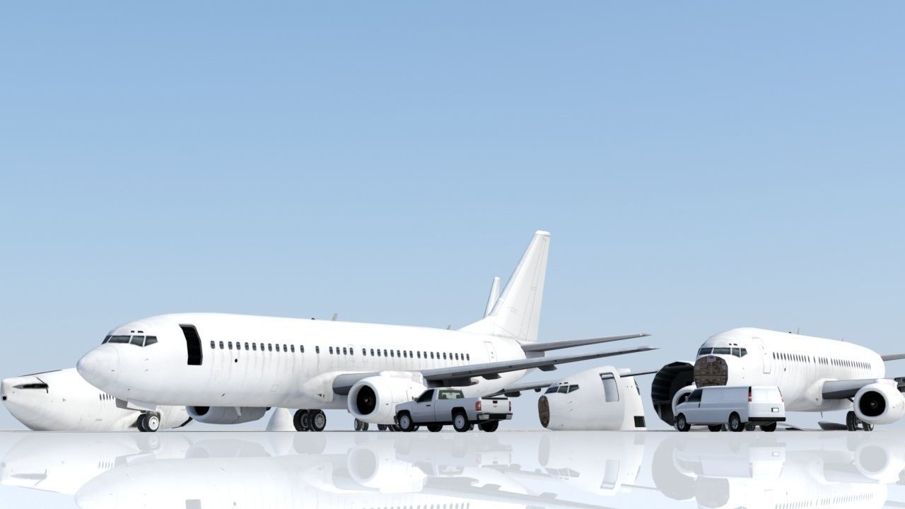 B737-400 Classic  Static Blank Low-poly 3D model_20