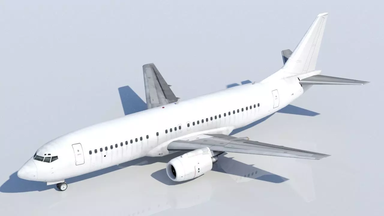 B737-400 Classic  Static Blank Low-poly 3D model_0