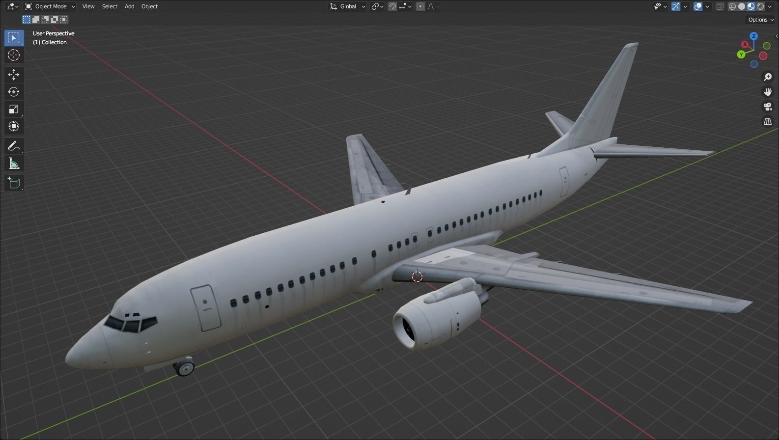 B737-400 Classic  Static Blank Low-poly 3D model_15