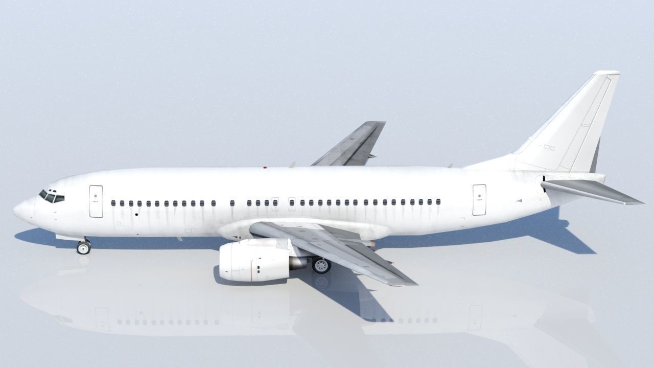 B737-400 Classic  Static Blank Low-poly 3D model_1