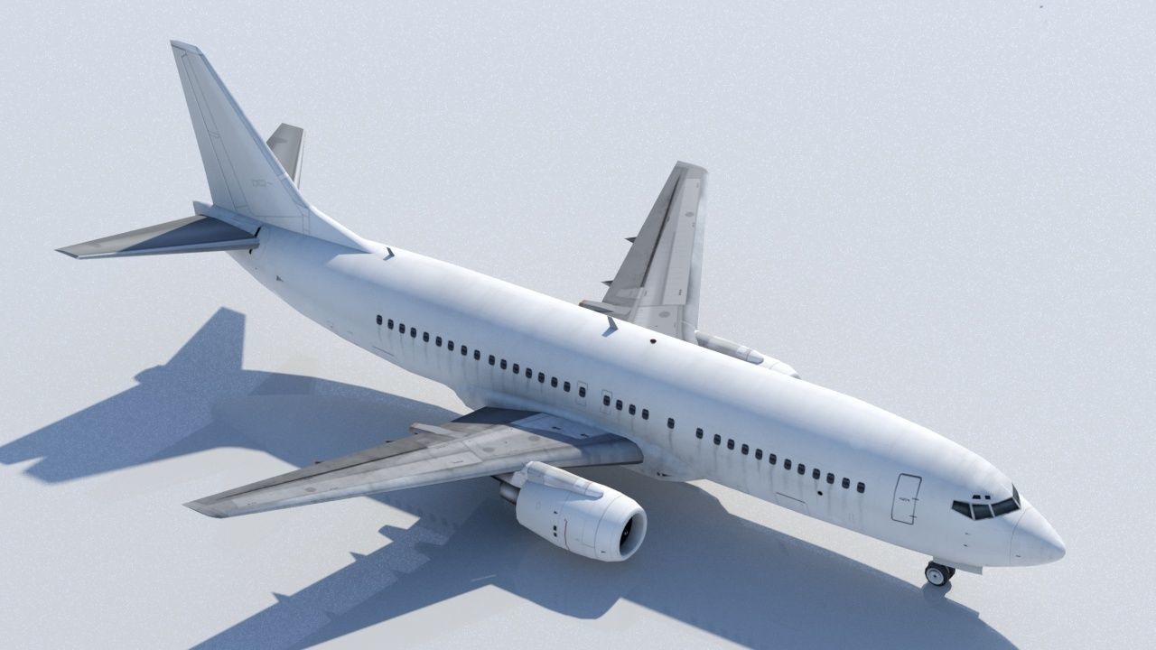 B737-400 Classic  Static Blank Low-poly 3D model_11