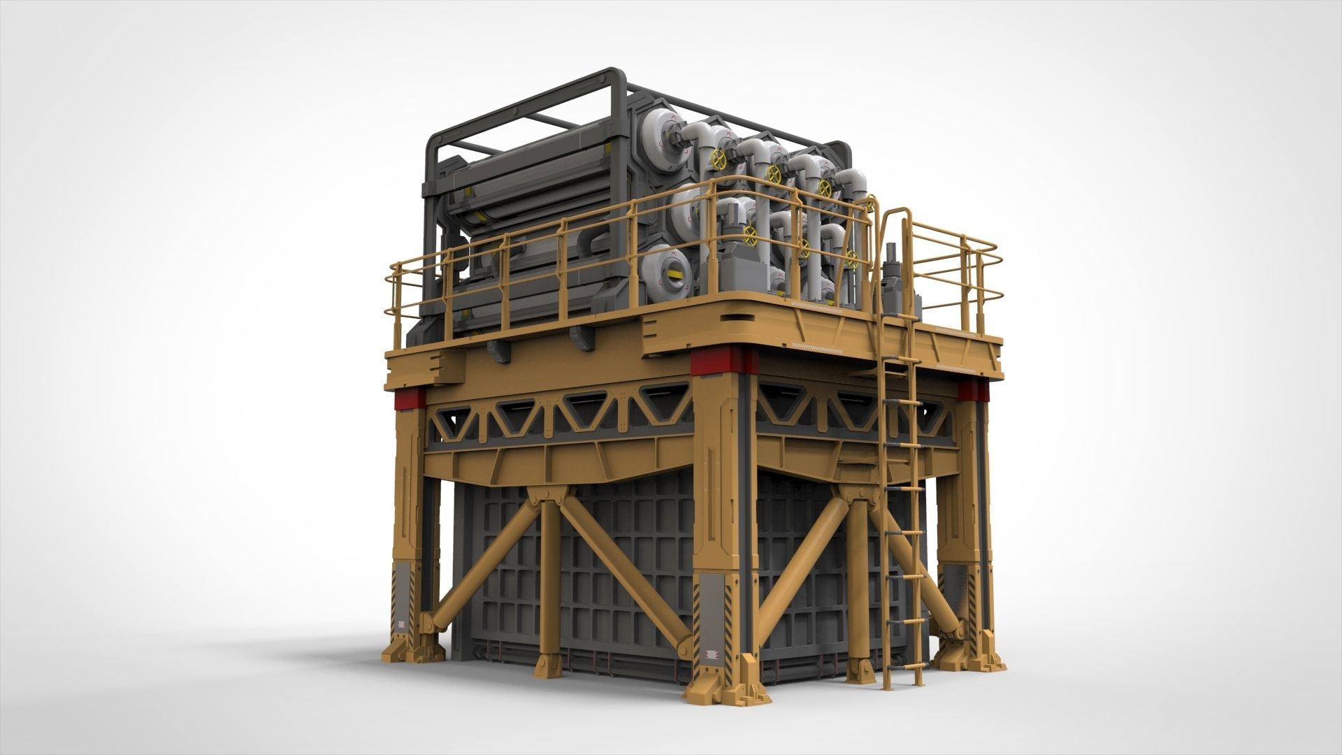 sci-fi storage tank 3 3D model_23