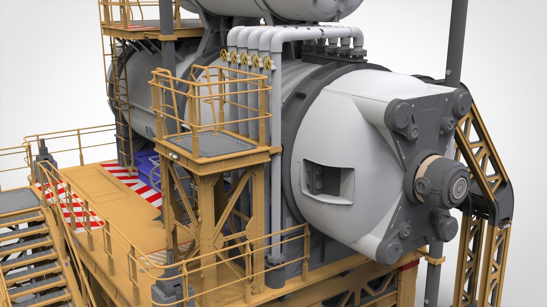 sci-fi storage tank 3 3D model_13