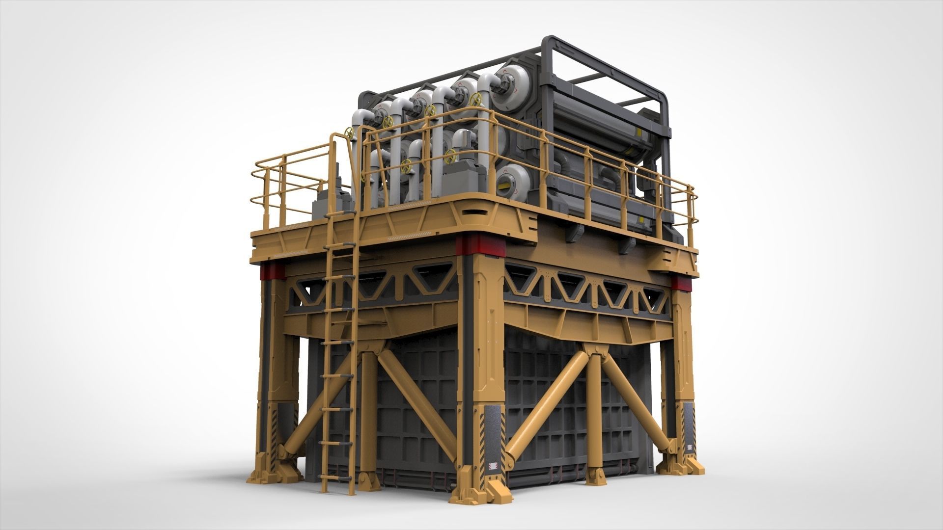 sci-fi storage tank 3 3D model_24
