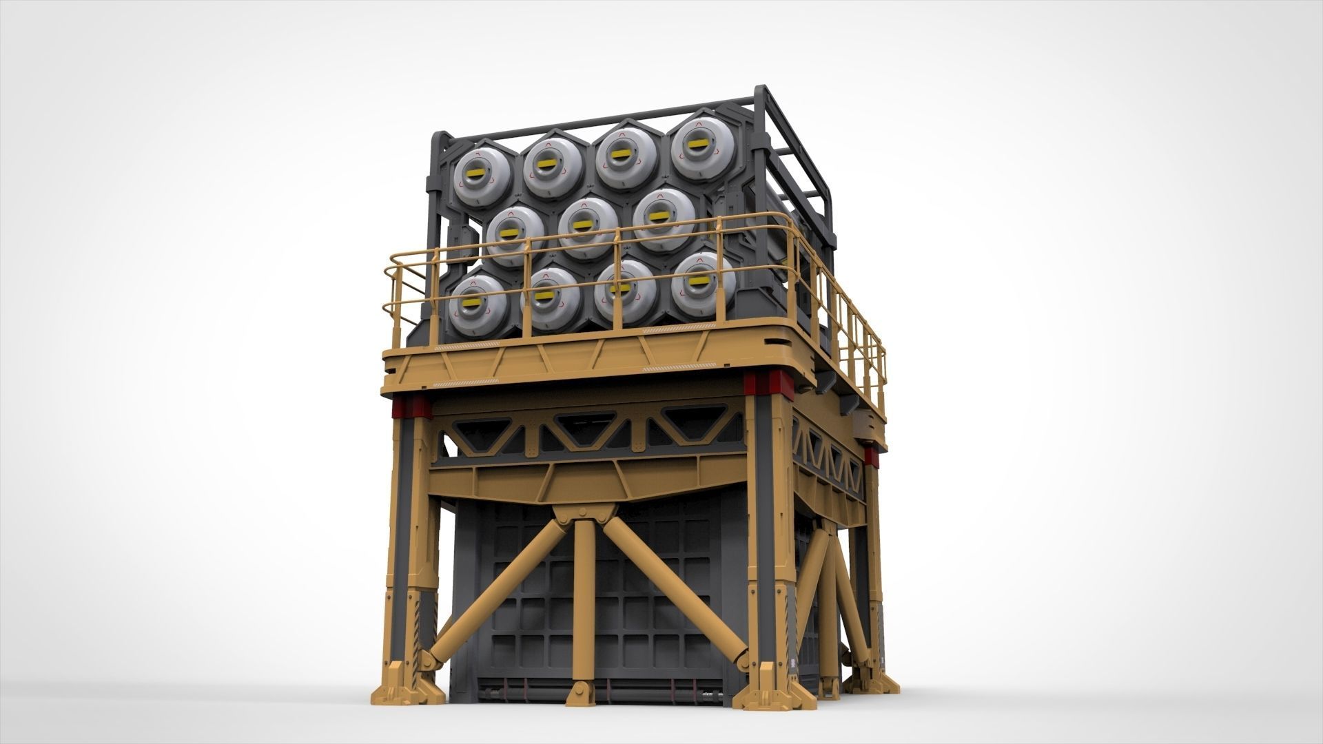 sci-fi storage tank 3 3D model_26