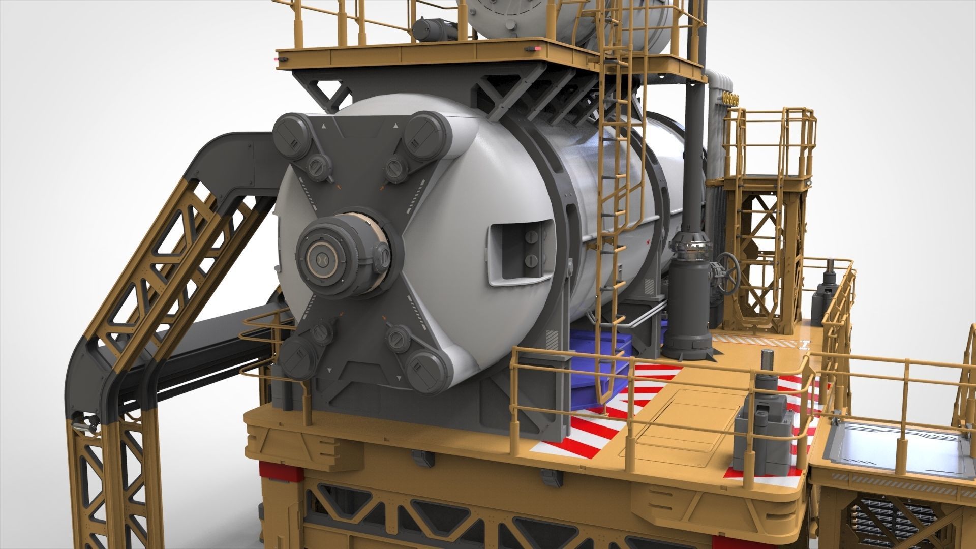 sci-fi storage tank 3 3D model_17