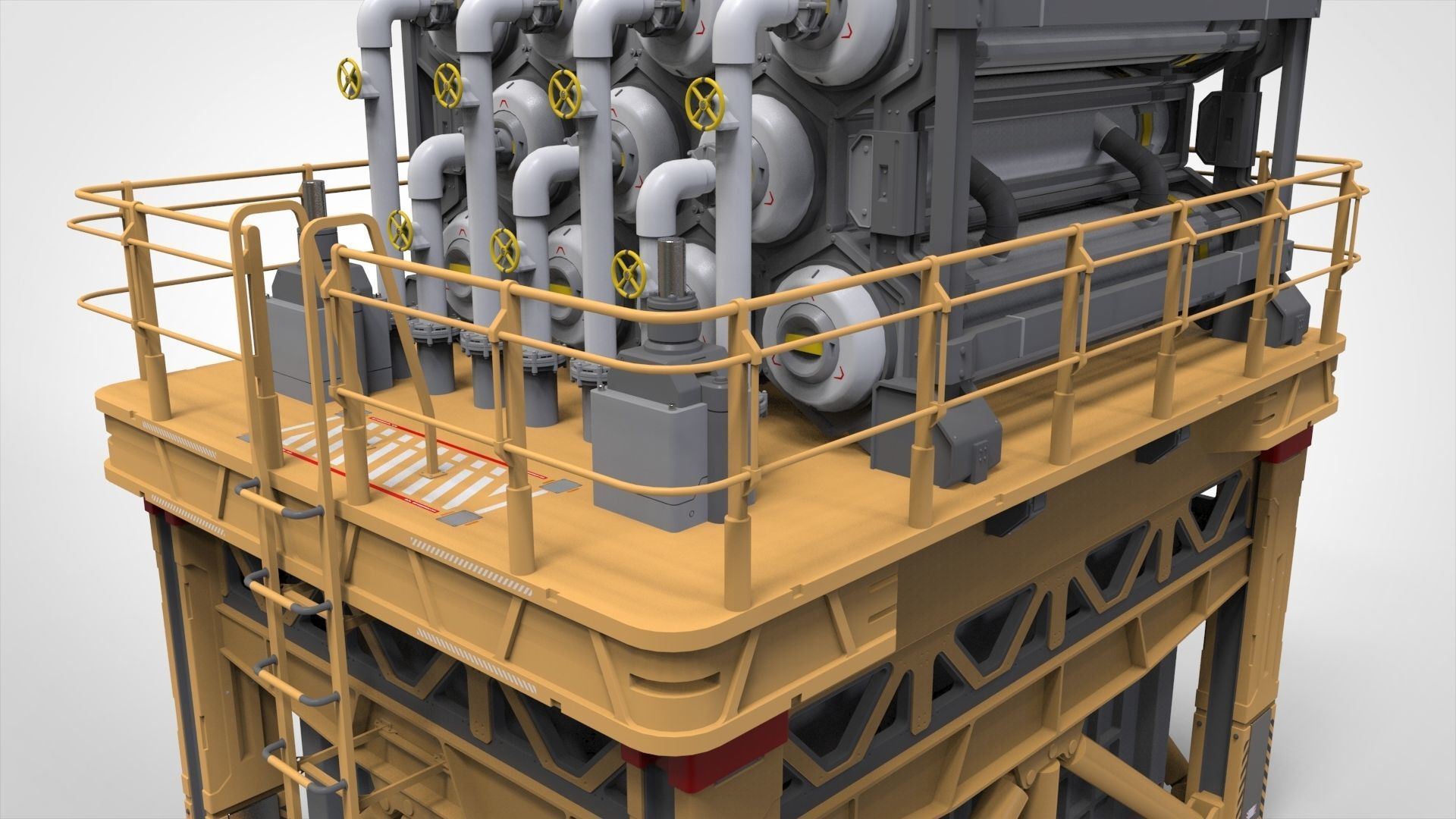 sci-fi storage tank 3 3D model_29