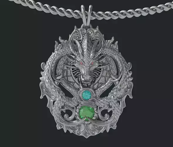Dragon-shaped pendant 3D printable model