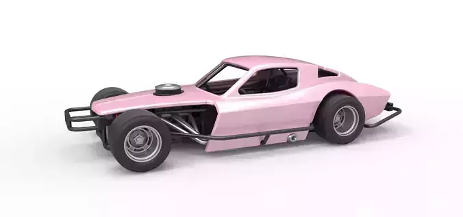 Vintage Asphalt Modified stock car V3 Scale 1 to 25 3D print model