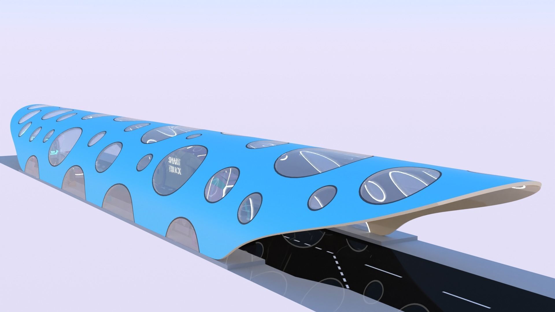 EV charging station with future vehicles 3D model_10