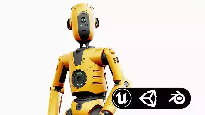 PROTOCOL DROID C-5 DS Rigged for Unreal Engine - Unity - MIXAMO