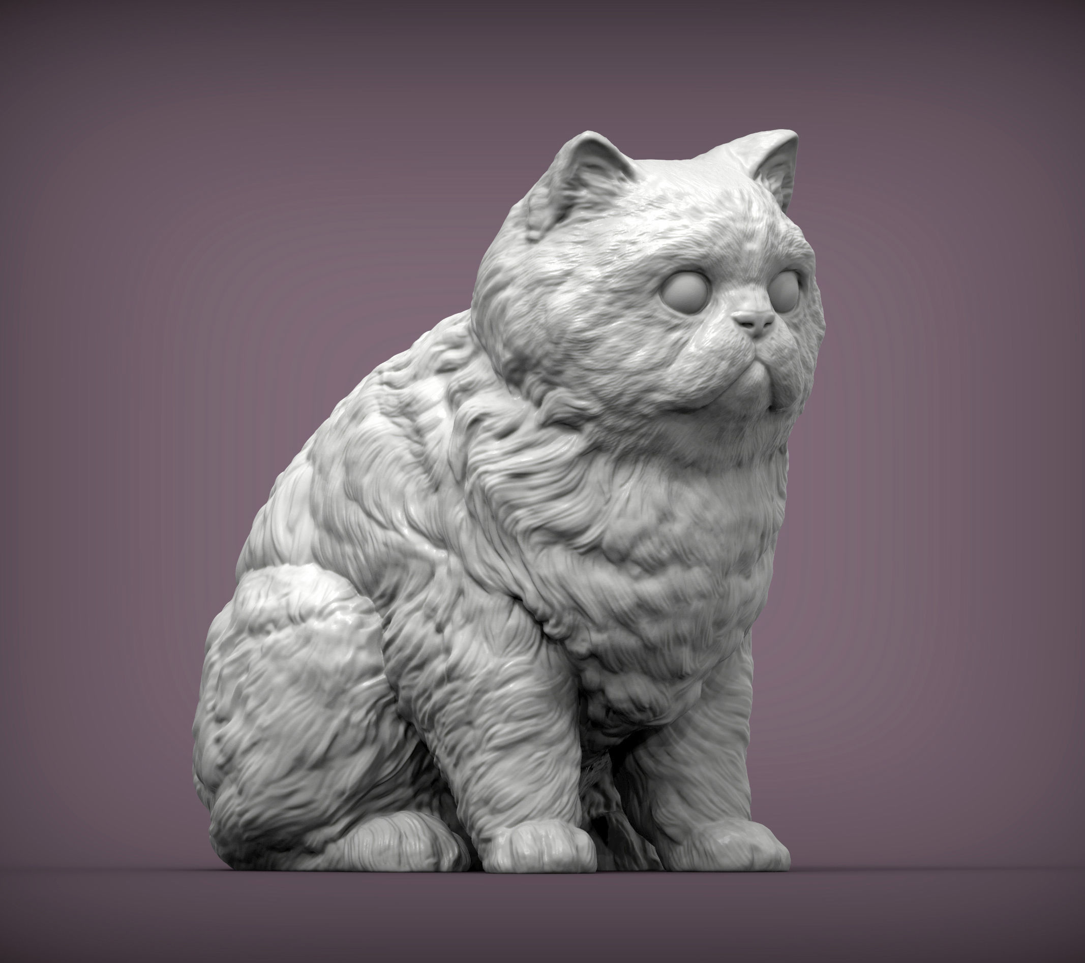 Persian cat sitting 3D print model_6