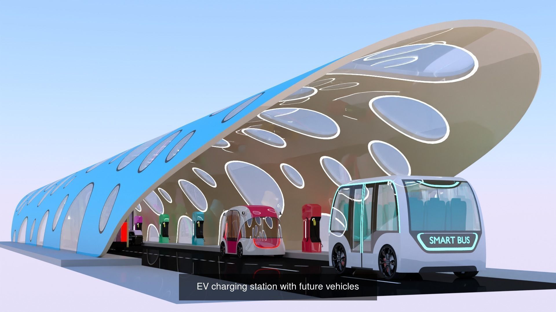 Future EV charging stations 3D Model Collection_1