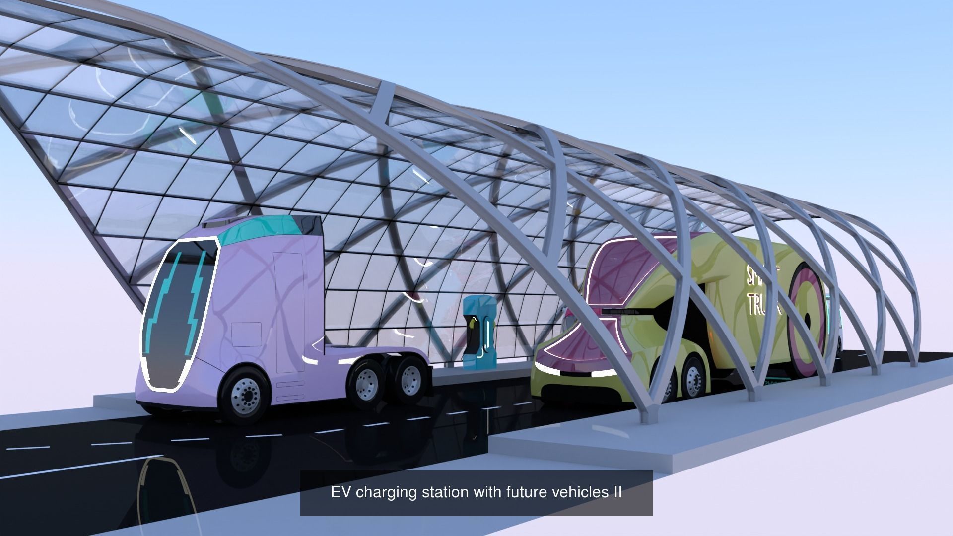 Future EV charging stations 3D Model Collection_7