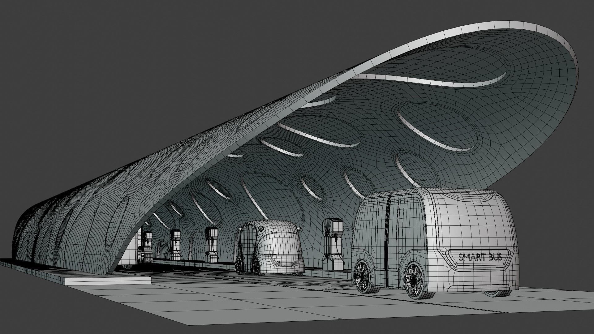 Future EV charging stations 3D Model Collection_2