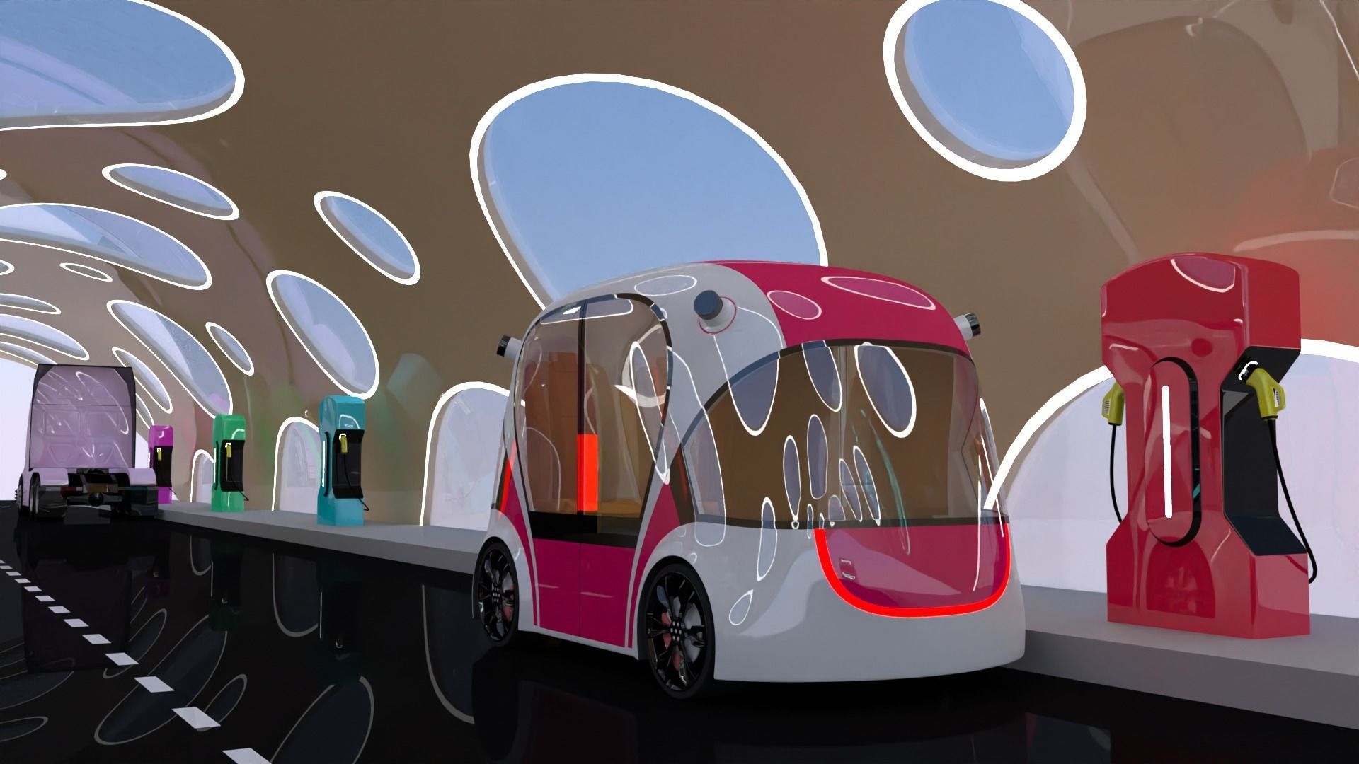 Future EV charging stations 3D Model Collection_5