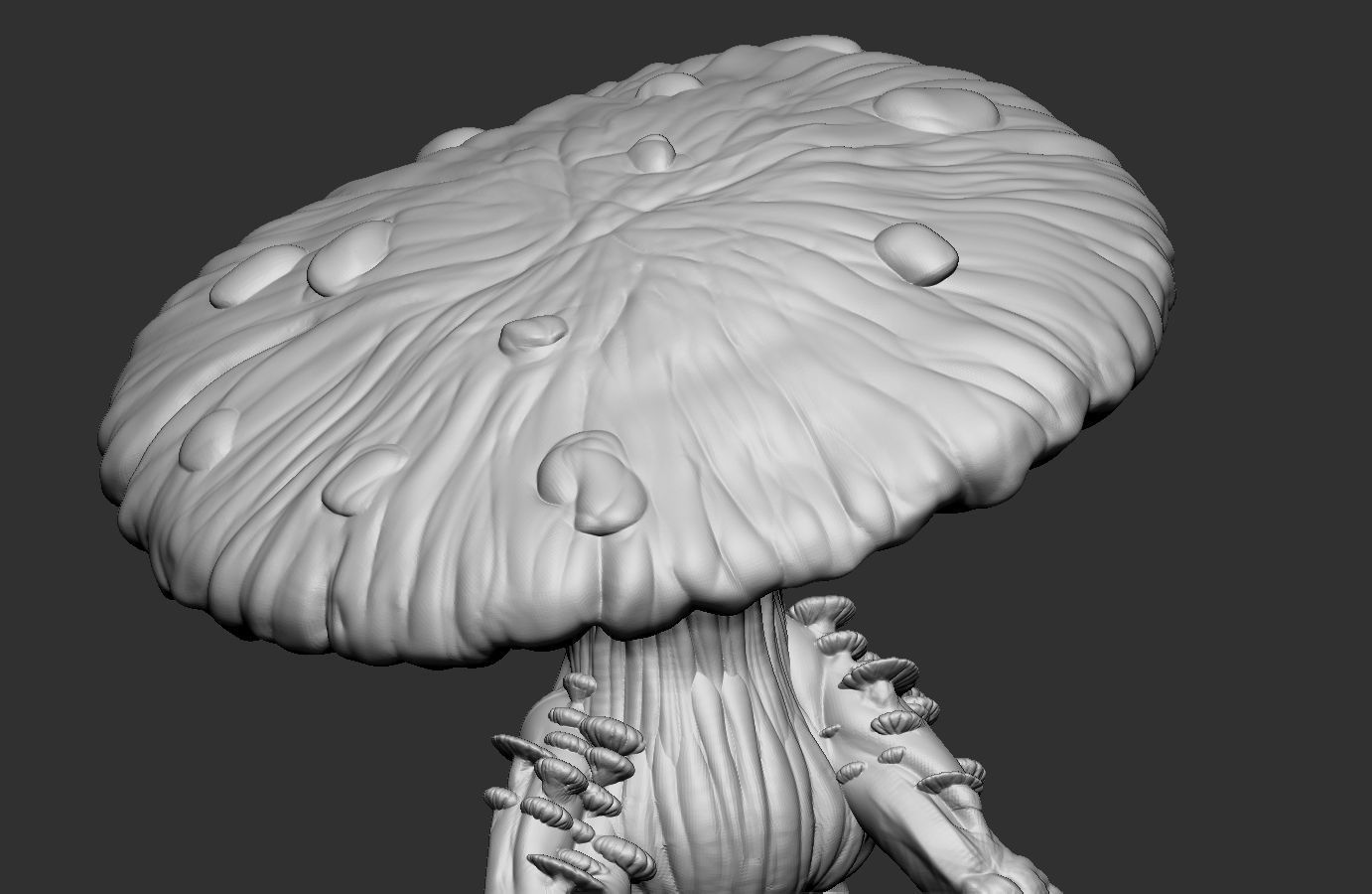 Ancient Myconid - STL - RPG MINIATURE 3D print model_3