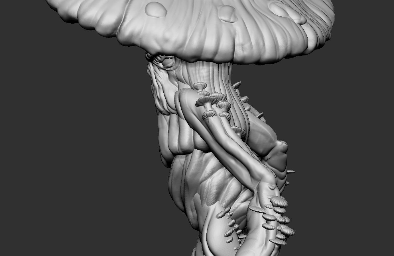 Ancient Myconid - STL - RPG MINIATURE 3D print model_9