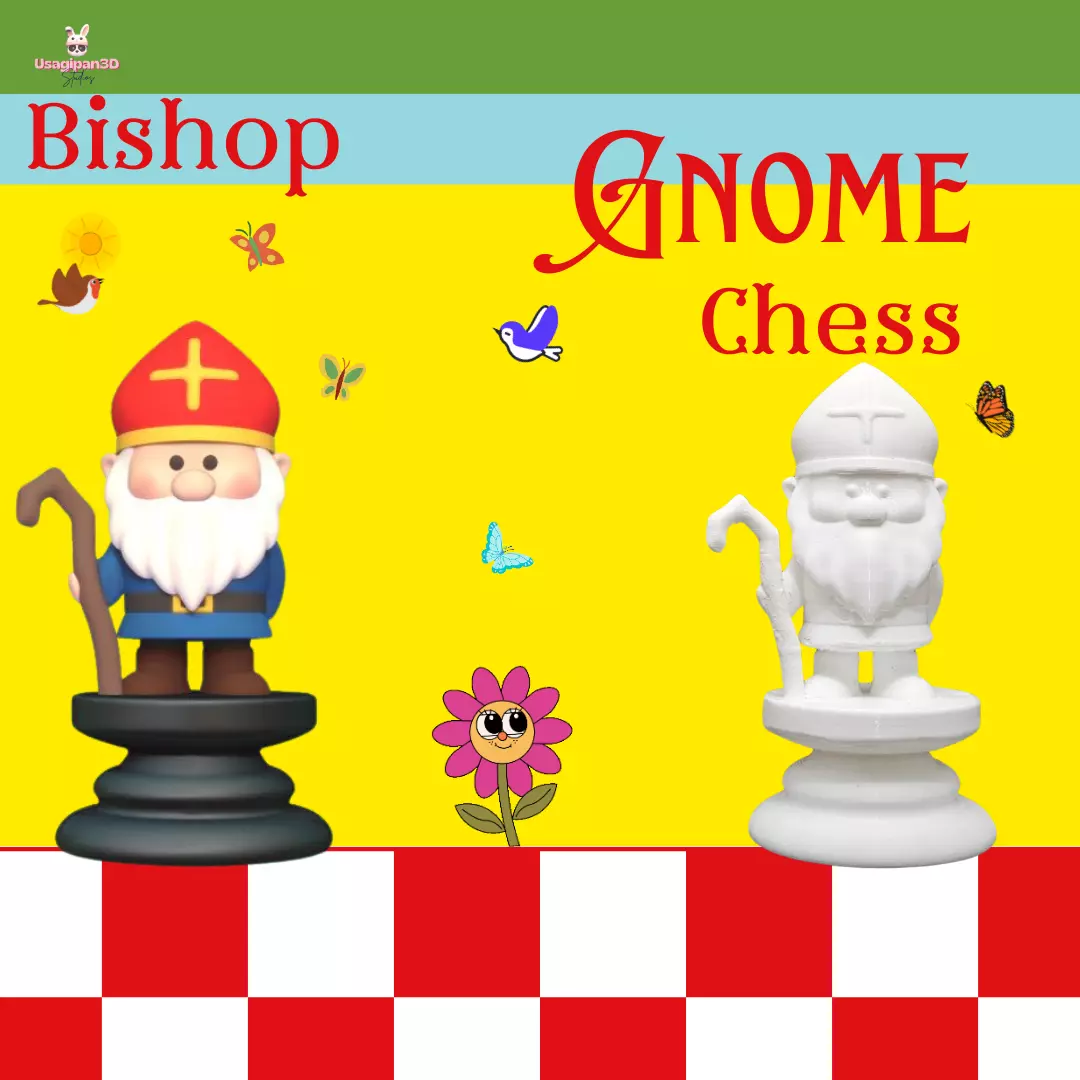 Gnome Chess - Bishop 3D print model_0