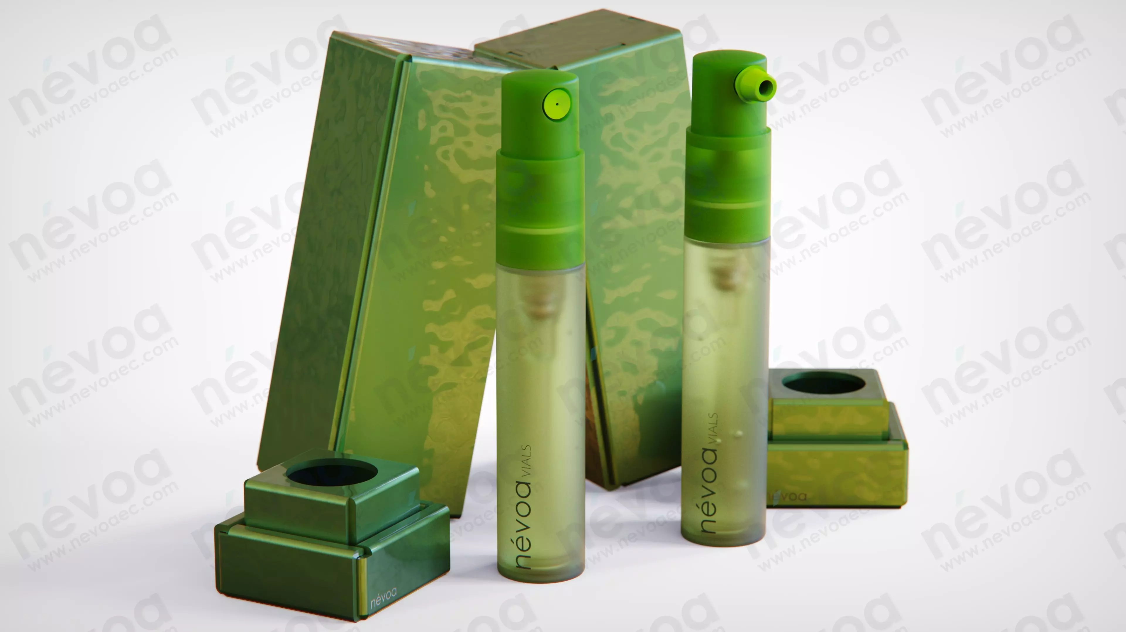 Vial Series - Mist sprayer - Cream pump - 3 ml 3D Model Collection_0