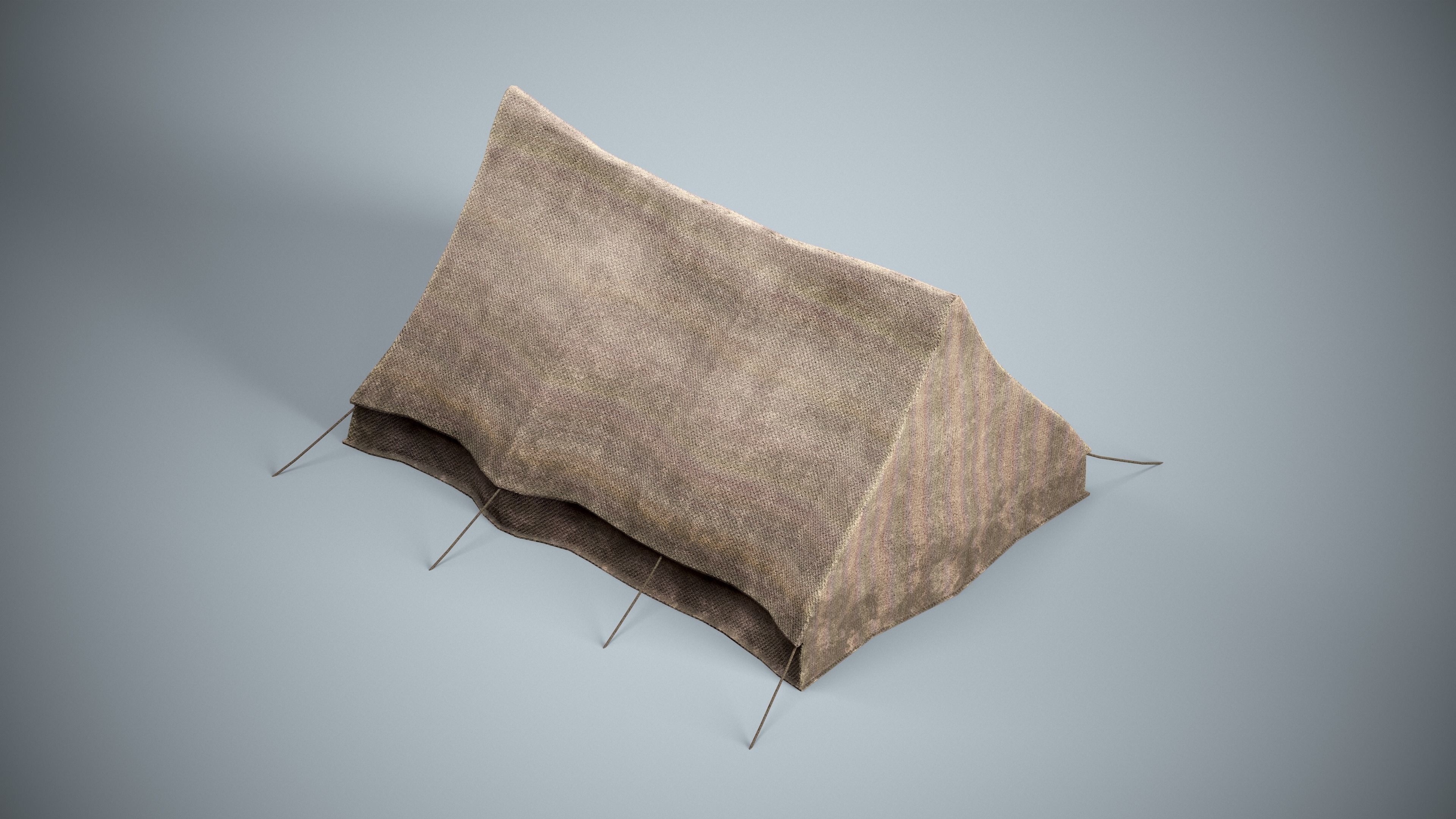 Old Camping Tent Low-poly 3D model_7