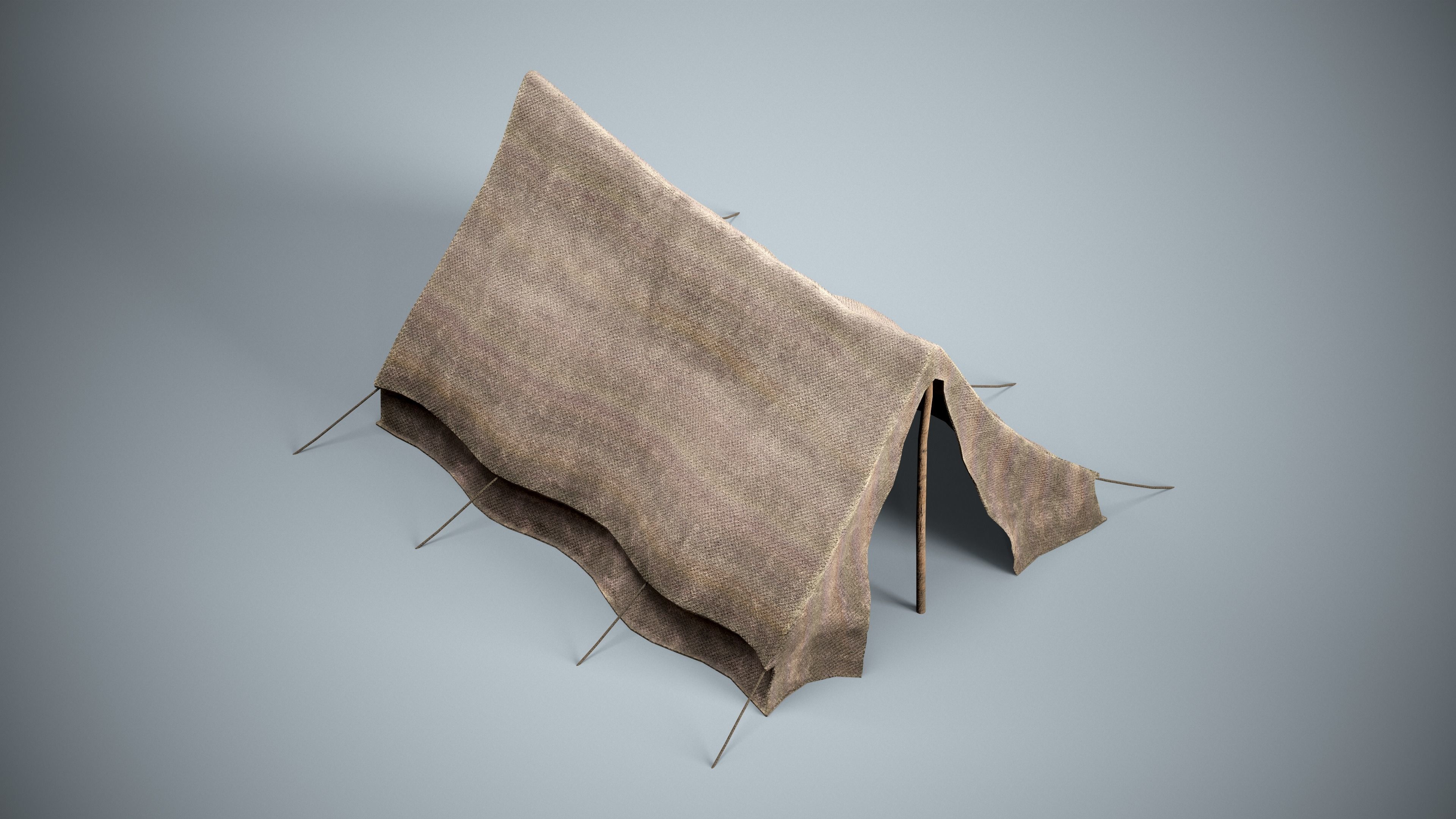 Old Camping Tent Low-poly 3D model_6