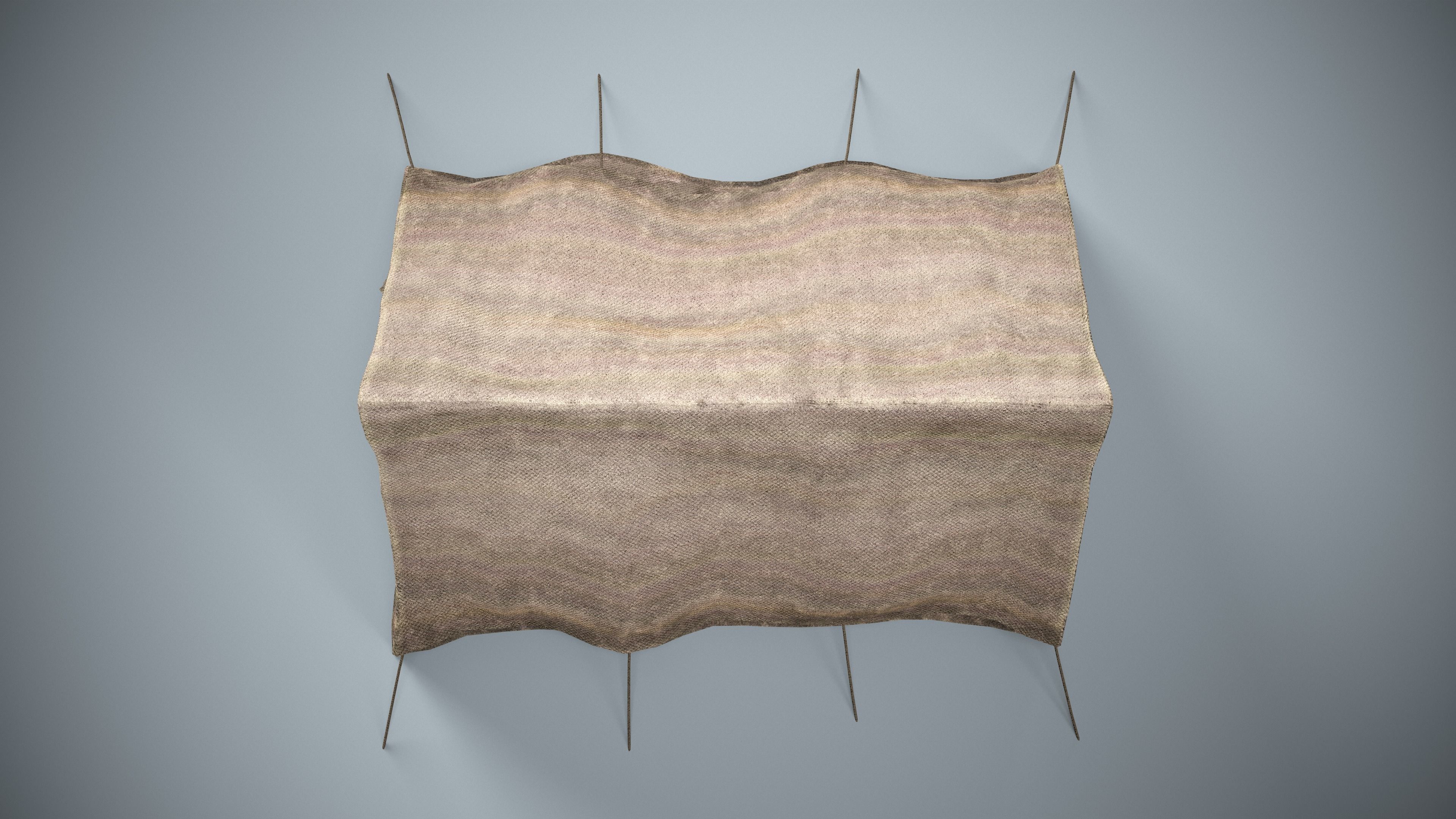 Old Camping Tent Low-poly 3D model_3