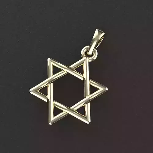 Star of David pendant necklace 3D print model