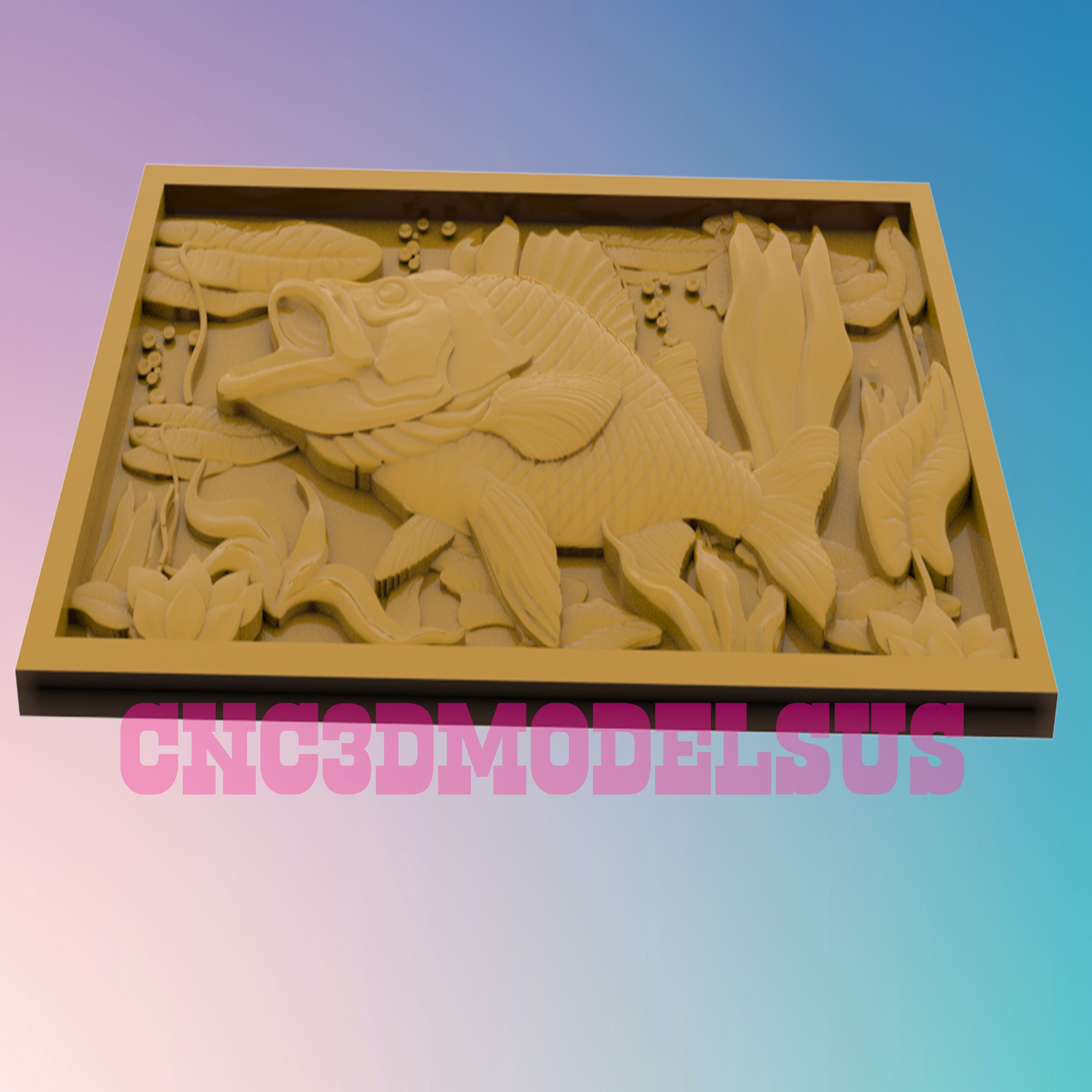 carp fish 3D MODEL STL FILE FOR CNC ROUTER LASER 3D print model_2