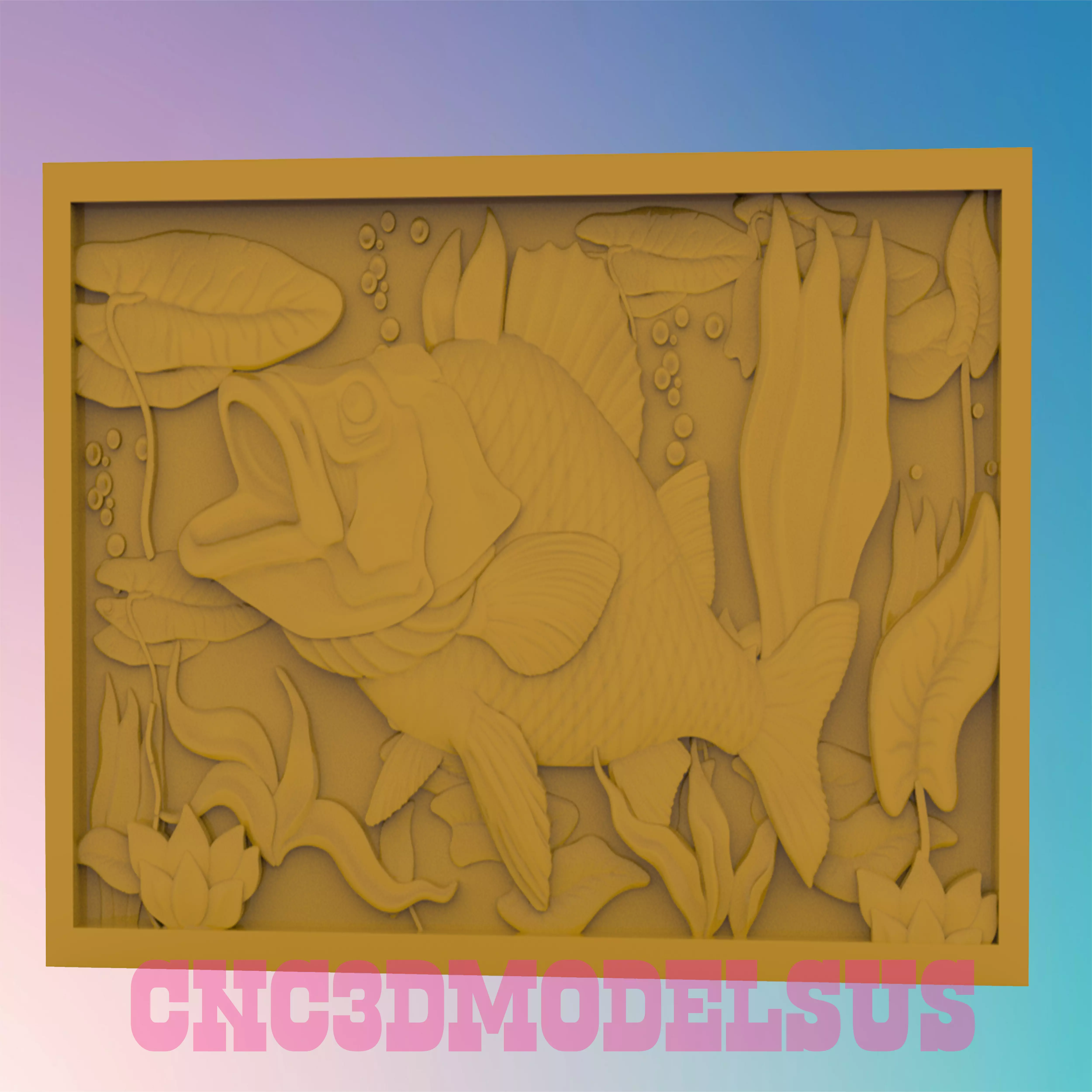 carp fish 3D MODEL STL FILE FOR CNC ROUTER LASER 3D print model_0